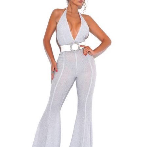 Victorious Deep V Halter Jumpsuit Size Small - Picture 3 of 6